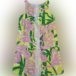Lilly Pulitzer Pink and Green Floral Dress girls L (10-12)